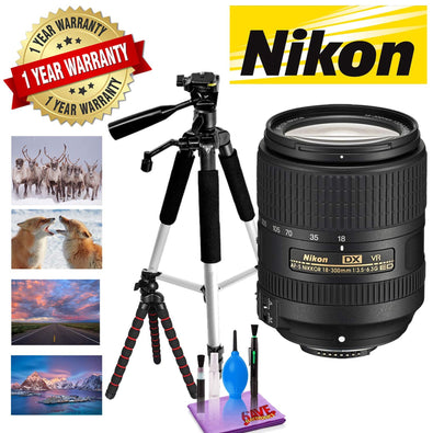 Nikon AF-S DX VR Nikkor 18-300MM Lens with Tripod Kit IK18300B06