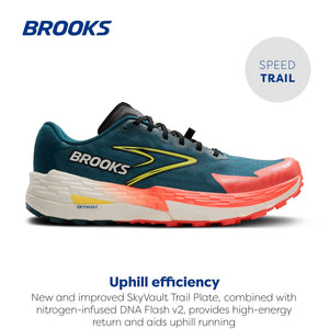 Brooks Men's Catamount 4 Speed Trail Running Shoe - Legion Blue/Celestial/Flame - 9 Medium