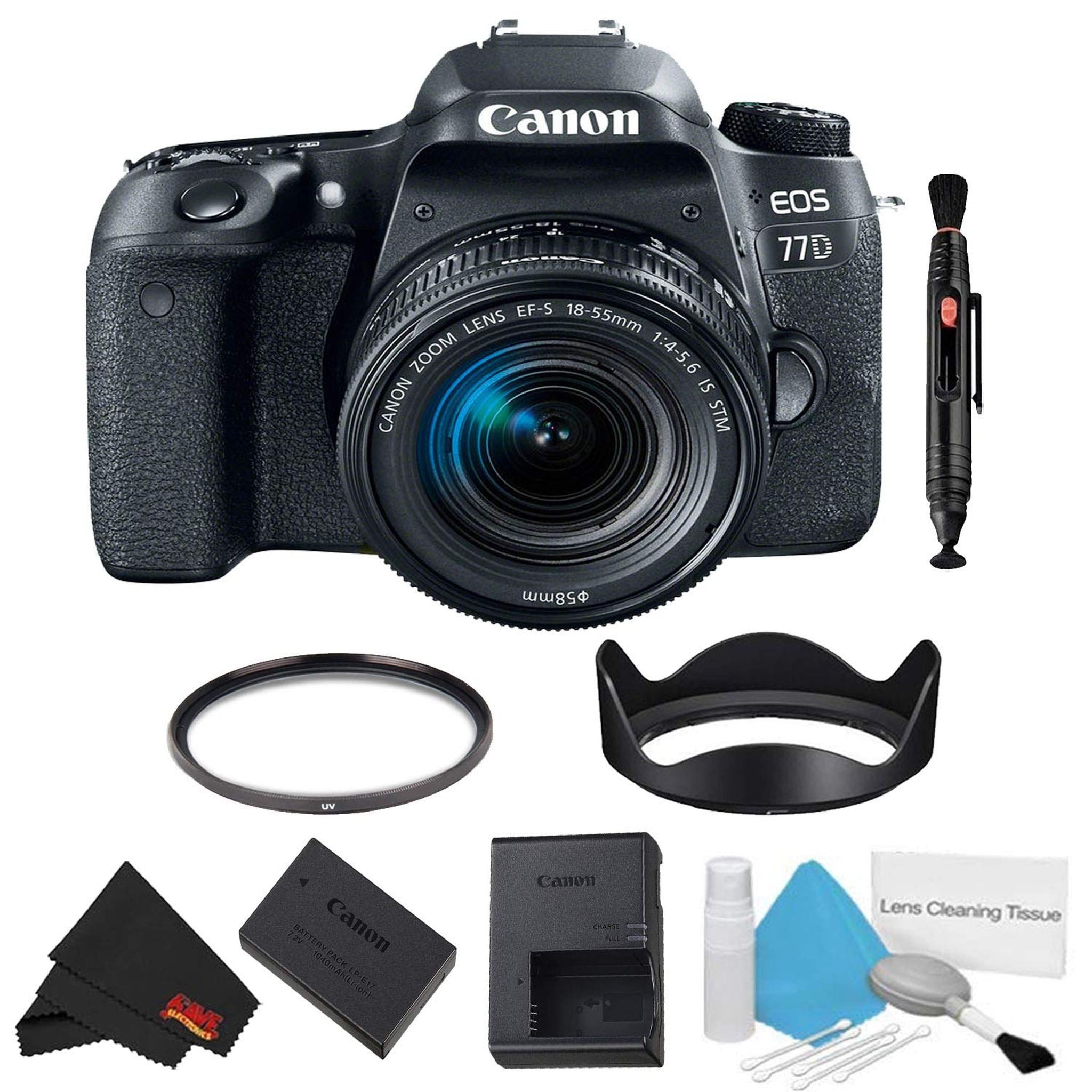 Canon EOS 77D DSLR Camera 18-55mm Lens Bundle International Model Canon