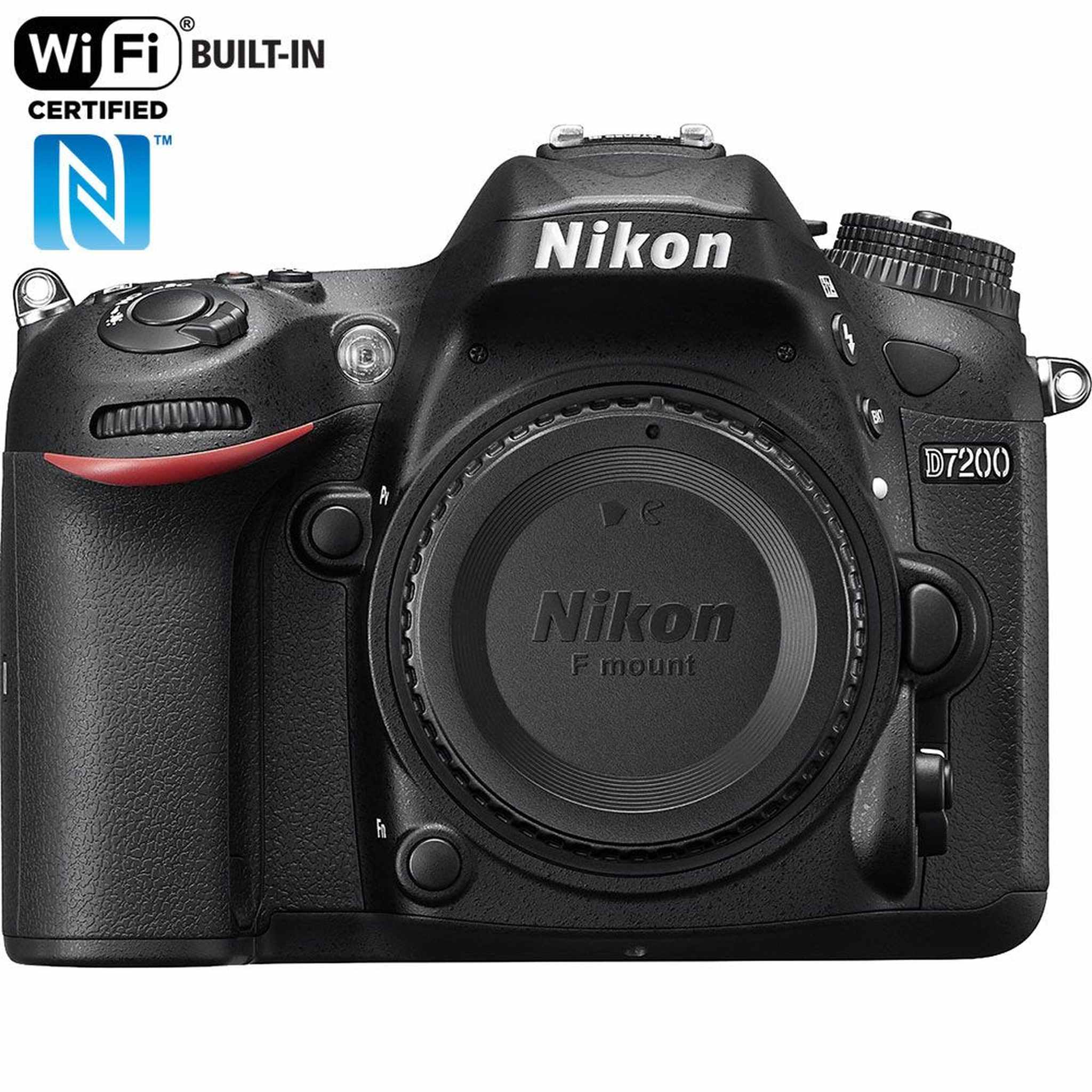 Nikon D7200 24.2 MP DX-Format Digital SLR Body with Wi-Fi and NFC Black Renewed - Reconditioned Nikon