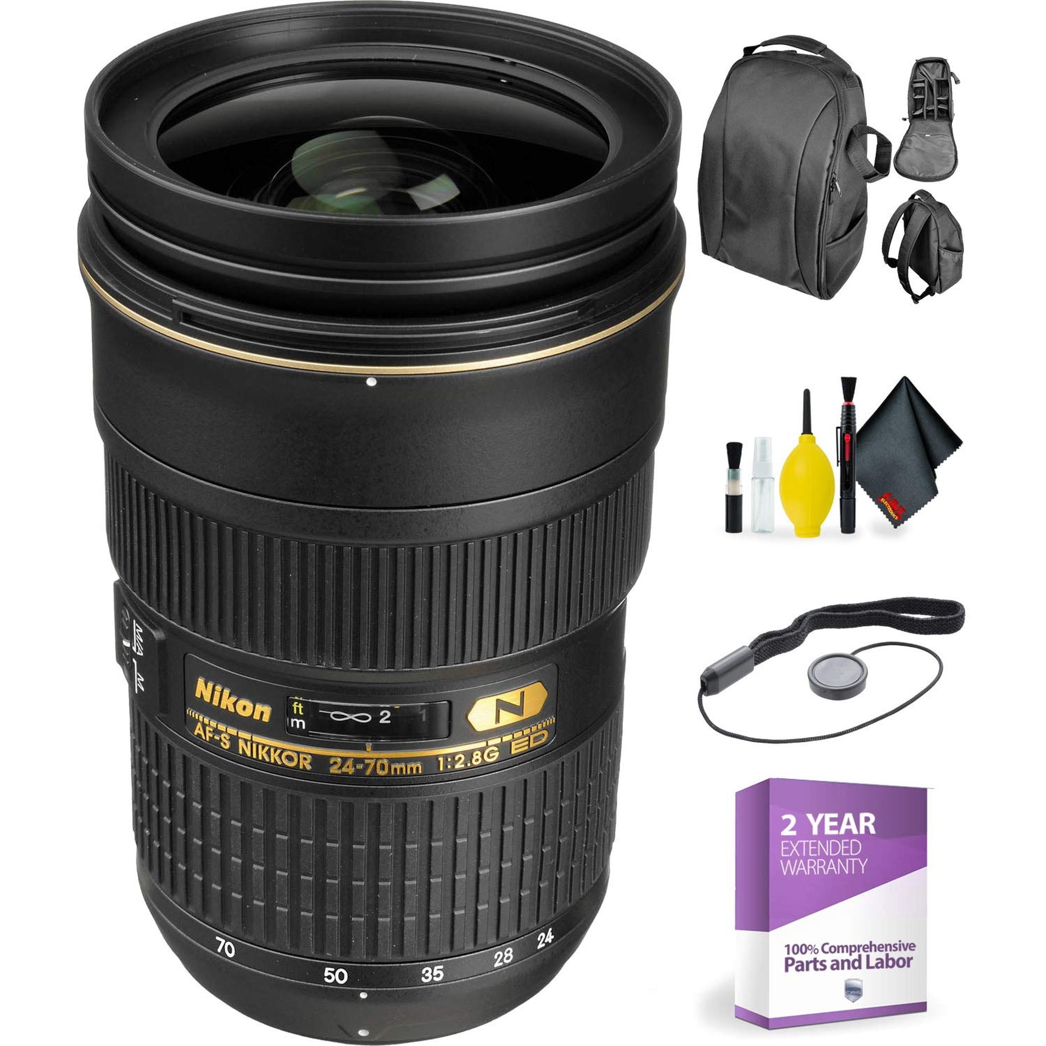 NIKON 24-70MM F/2.8G ED AF-S Lens + Deluxe Lens Cleaning Kit Bundle Nikon