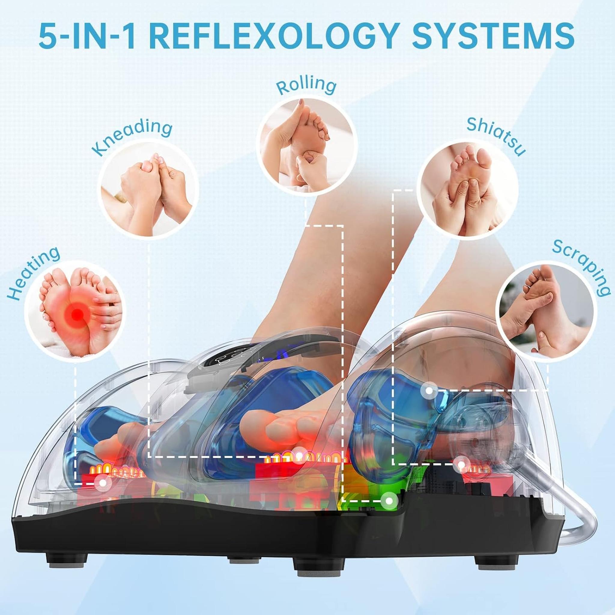 TISSCARE Foot Massager - Shiatsu Foot Massager with Heat for Neuropathy and Plantar Fasciitis - Feet Massager for Circulation and Pain Relief TISSCARE