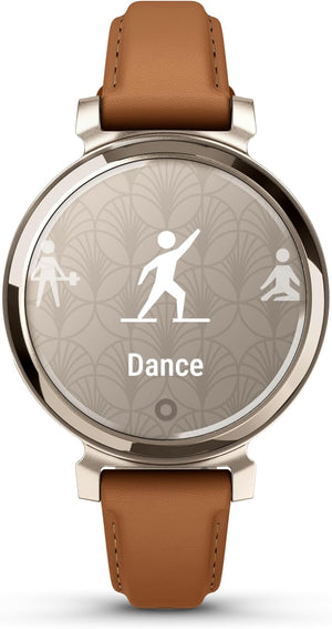 Garmin Lily 2, Small and Stylish Smartwatch, Hidden Display, Patterned Lens, Up to 5 Days Battery Life, Tan