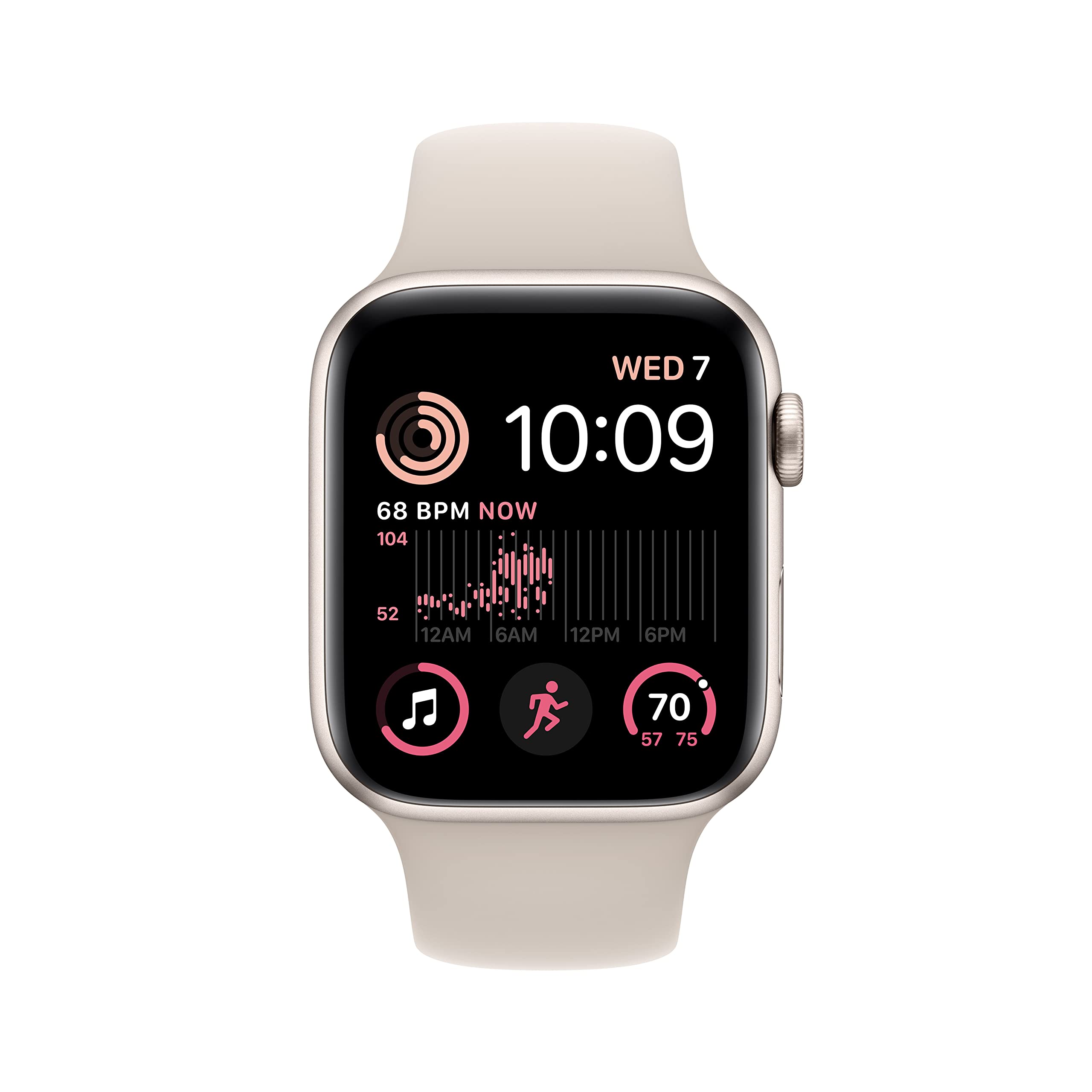 Apple Watch SE (2nd Gen) [GPS 44mm] Smart Watch w/Starlight Aluminum Case & Starlight Sport Band - M/L.