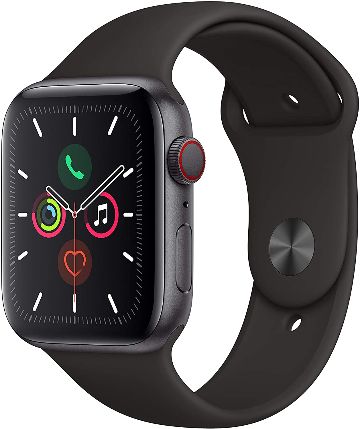 Apple Watch Series 5 GPS + Cellular, 40mm - Space Gray Aluminum Case with Black Sport Band