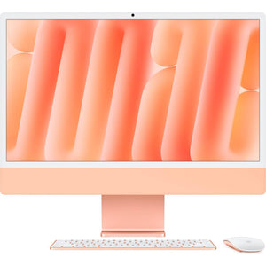 Apple 2024 iMac All-in-One Desktop Computer with M4 chip with 10-core CPU and 10-core GPU: Built for Apple Intelligence, 24-inch Retina Display, 16GB Unified Memory, 256GB SSD Storage; Orange - Used