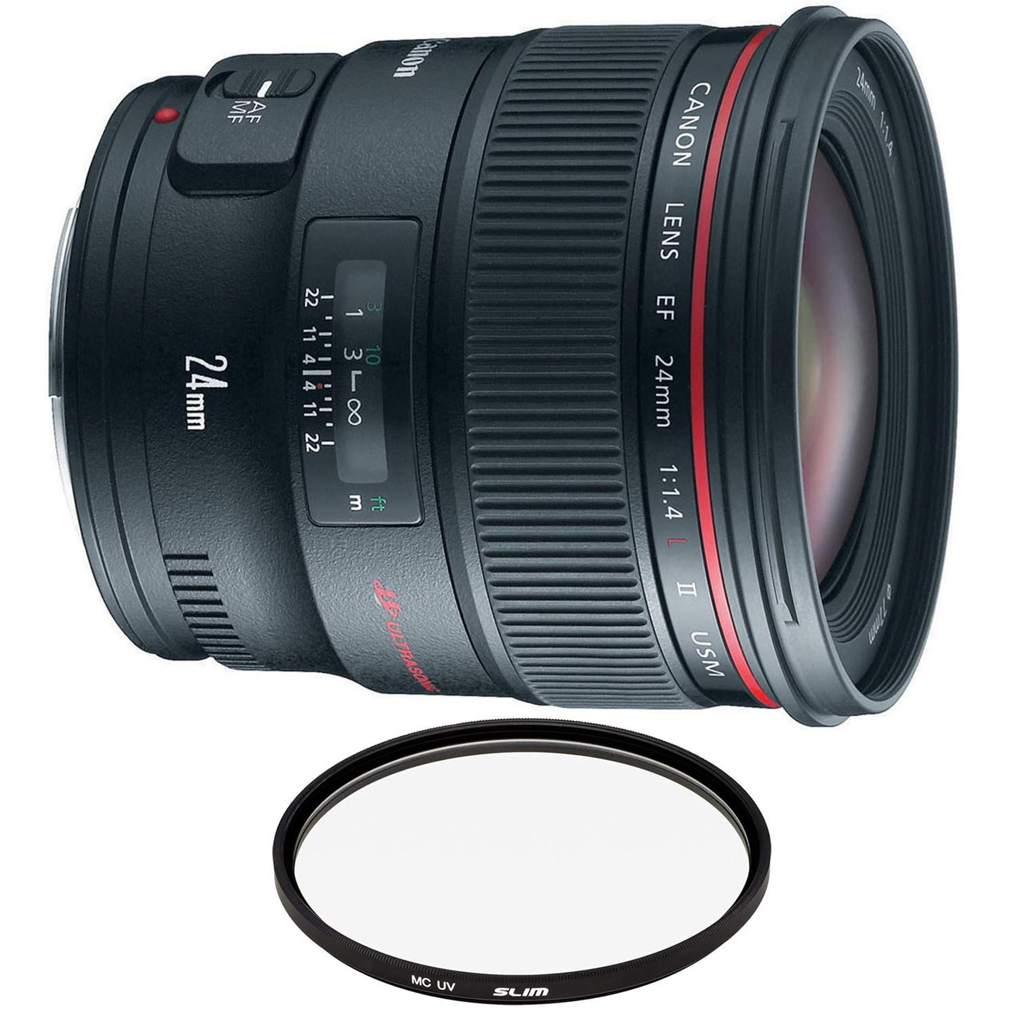 Canon EF 24mm f/1.4L II USM Lens with Pro Filter Renewed - Reconditioned Canon