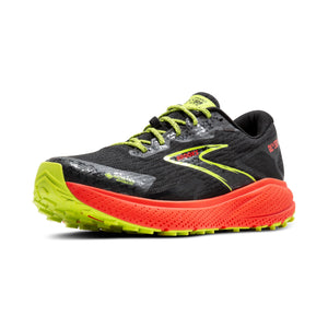 Brooks Men’s Divide 5 GTX Waterproof Trail Running Shoe - Black/Cherry/Lime - 11 Medium