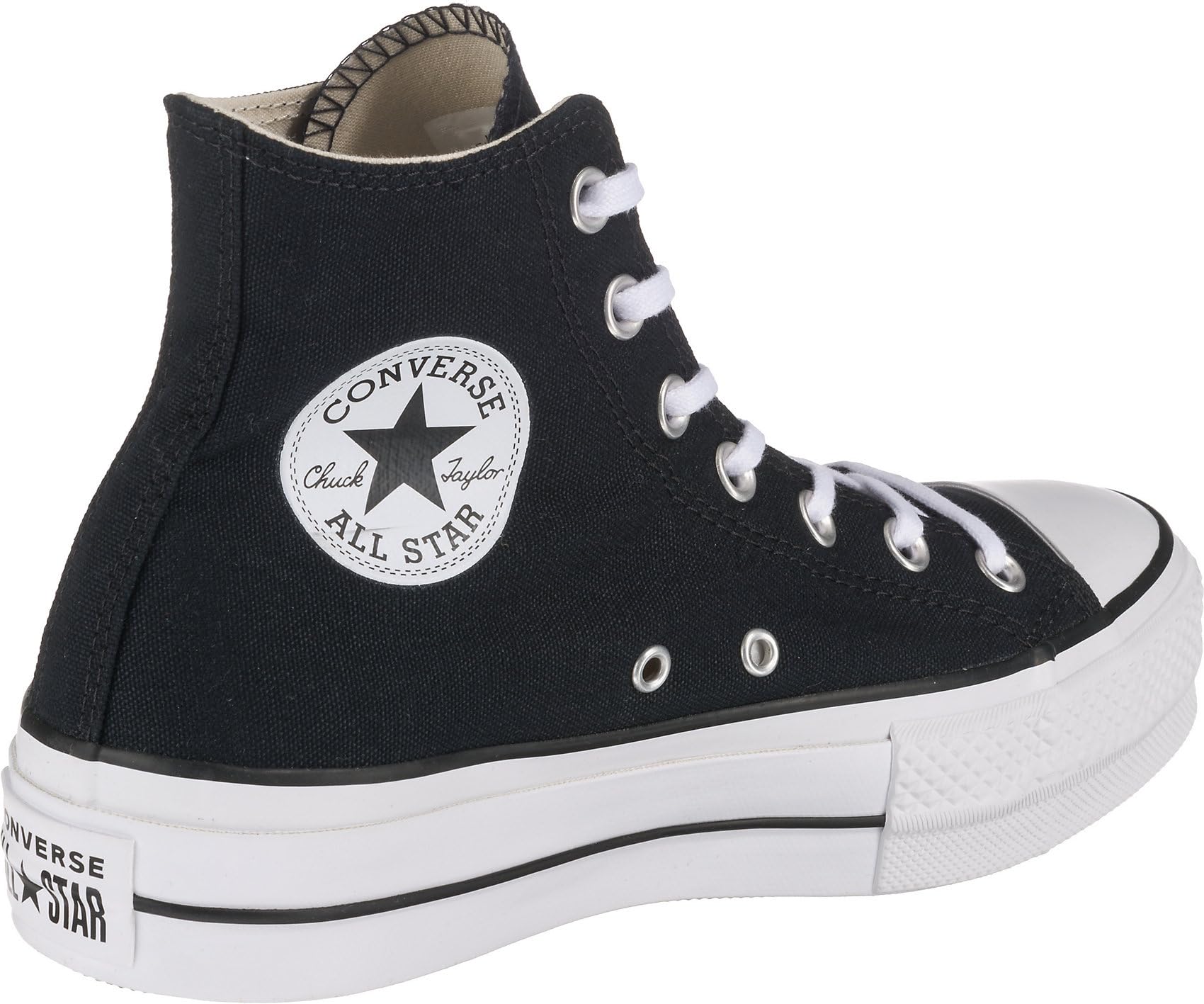 Converse Chuck Taylor All Star Platform High Top Sneaker, Black/White/White, 8.5 M US