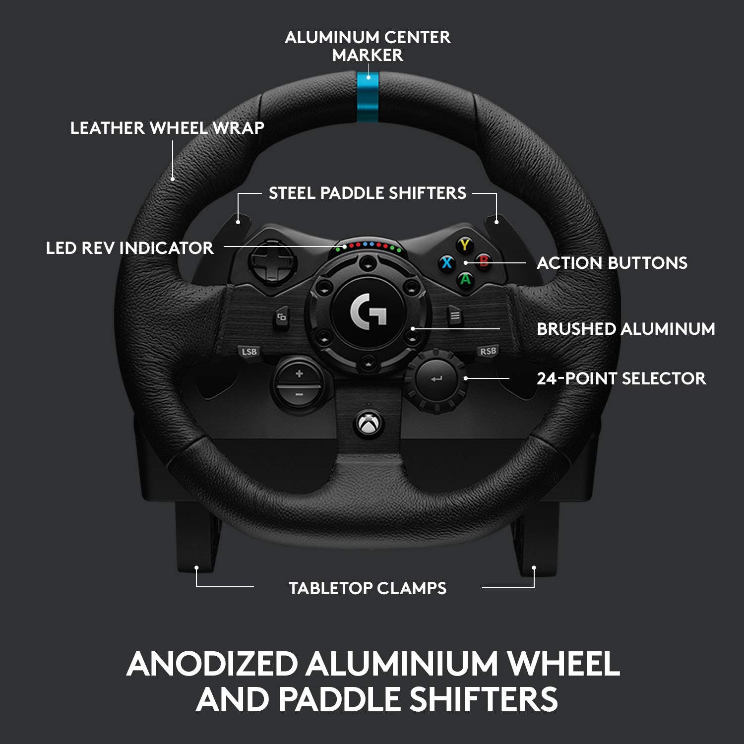 Logitech G923 Racing Wheel and Pedals For PC, Xbox X, Xbox One with Accessories