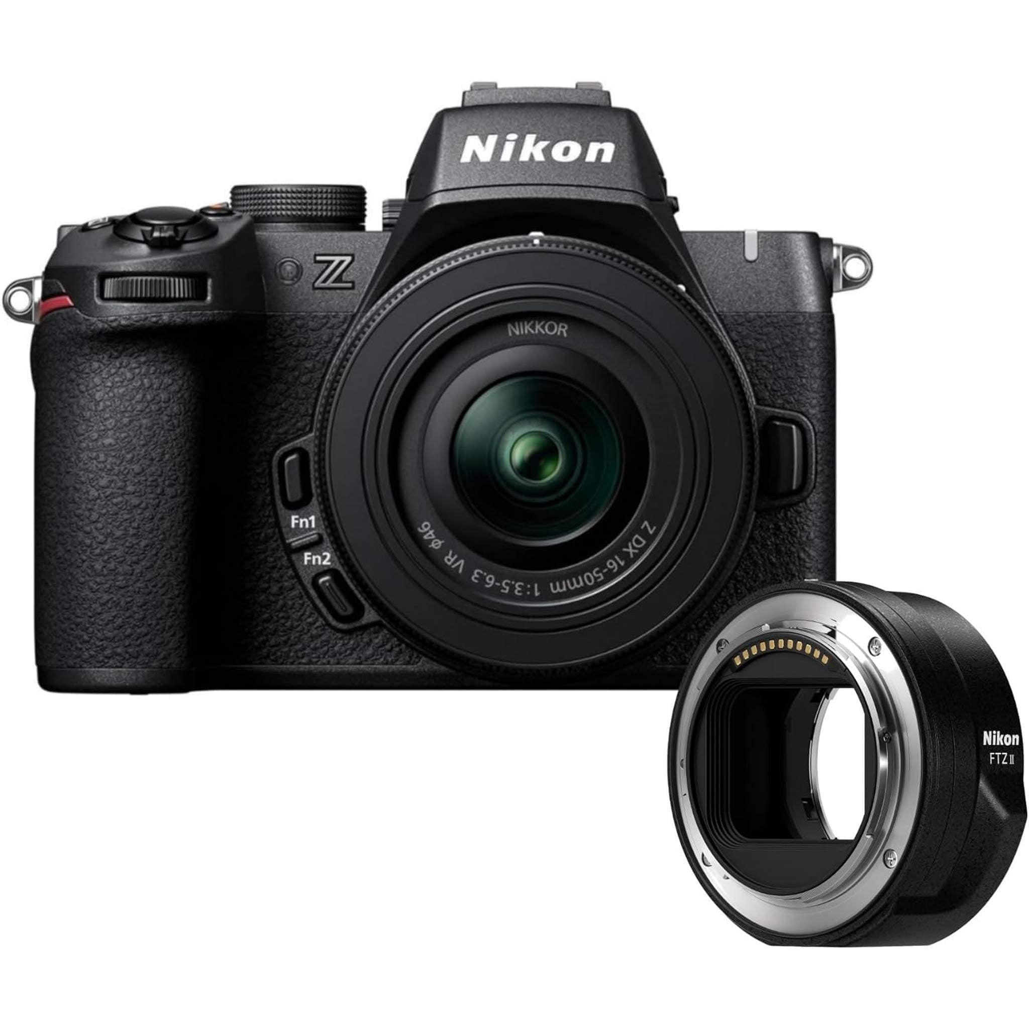 Nikon Z50 II 20.9 MP DX-Format Lightweight and Compact Mirrorless Camera with 16-50mm Lens Bundle with Nikon FTZ II Mount Adapter 2 Items