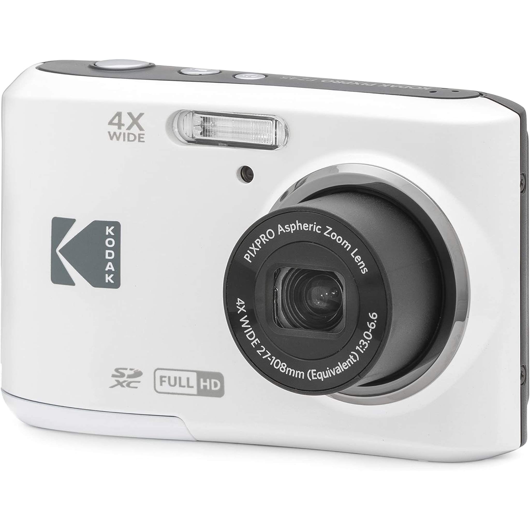 KODAK PIXPRO Friendly Zoom FZ45-WH 16MP Digital Camera with 4X Optical Zoom 27mm Wide Angle and 2.7" LCD Screen White KODAK