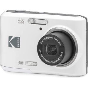KODAK PIXPRO Friendly Zoom FZ45-WH 16MP Digital Camera with 4X Optical Zoom 27mm Wide Angle and 2.7" LCD Screen White KODAK