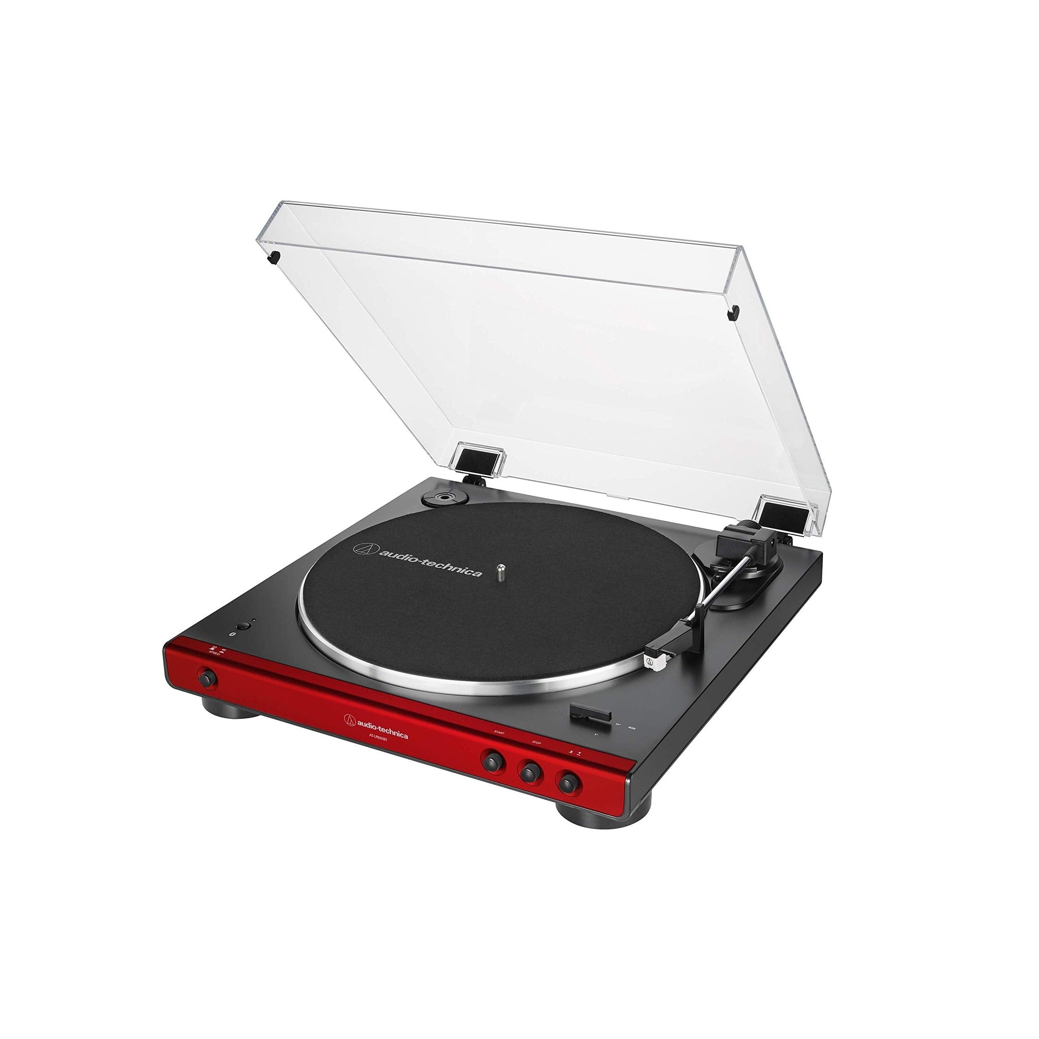 Audio-Technica AT-LP60XBT-RD Fully Automatic Belt-Drive Stereo Turntable, Red/Black, Bluetooth, Hi-Fi, 2 Speed