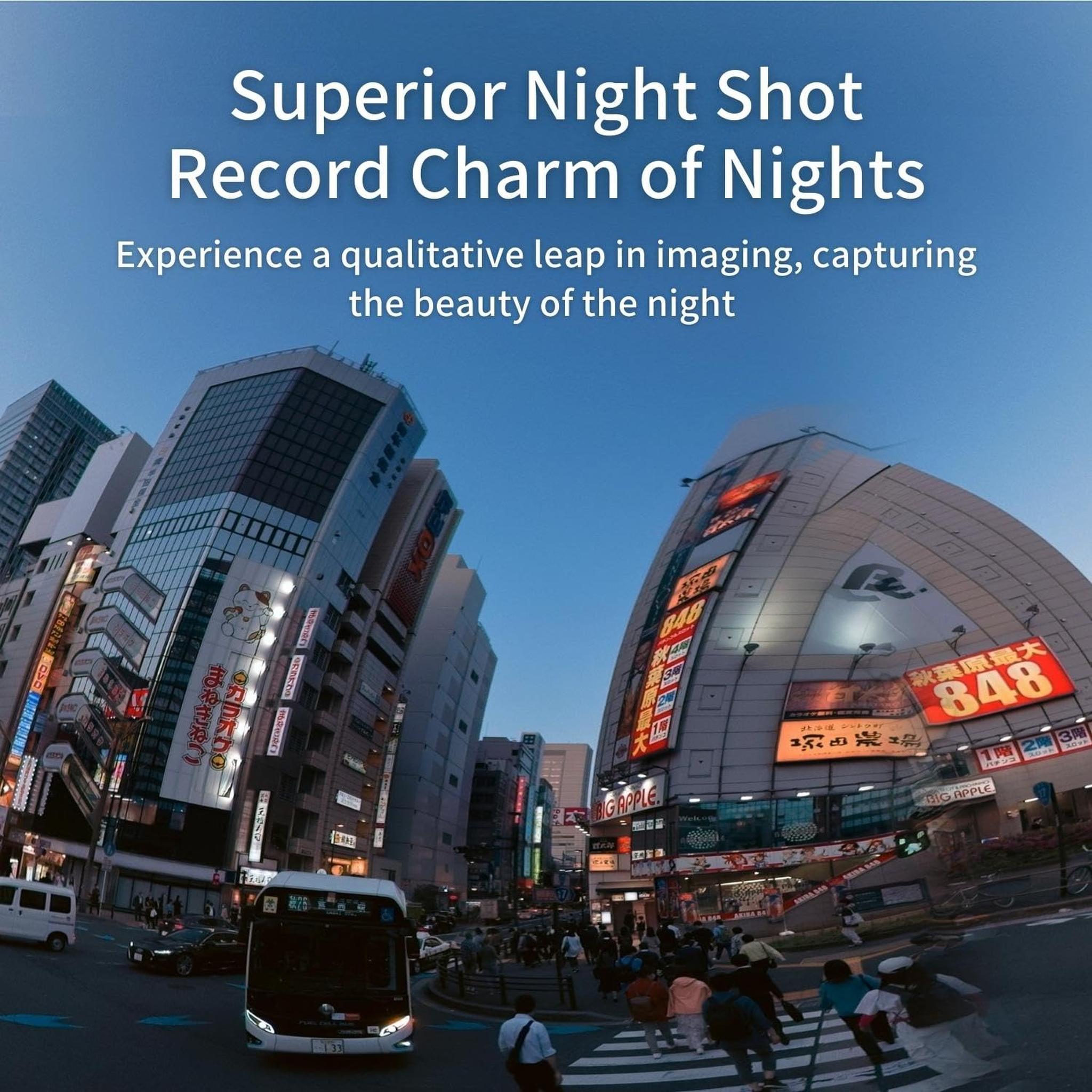 KanDao QooCam 3 360 Action Camera, 5.7K 62MP 360 Sports Camera, Dual 1/1.55" Sensors Larger Aperture Camera, 60fps Flawless Video Camera, Outdoor Stabilization Waterproof Night Shot, Motorcycle Combo