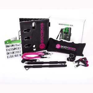 BodyBoss Home Gym 2.0 - Full Portable Gym Home Workout Package - Pink - Used BodyBoss