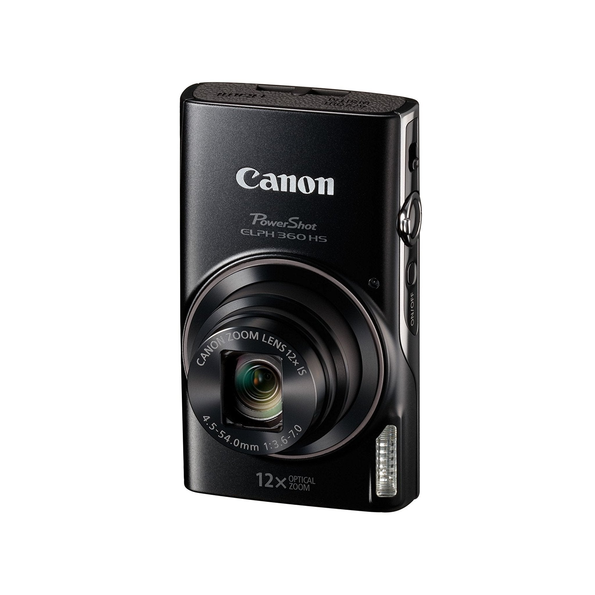 Canon PowerShot ELPH 360 Digital Camera w/ 12x Optical Zoom and Image Stabilization - Wi-Fi & NFC Enabled Black - Reconditioned Canon
