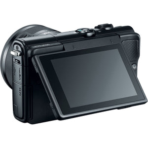Canon EOS M100 Mirrorless Digital Camera Black with 15-45mm Lens + UV FLD CPL Filter Kit + Wide Angle & Telephoto Lens
