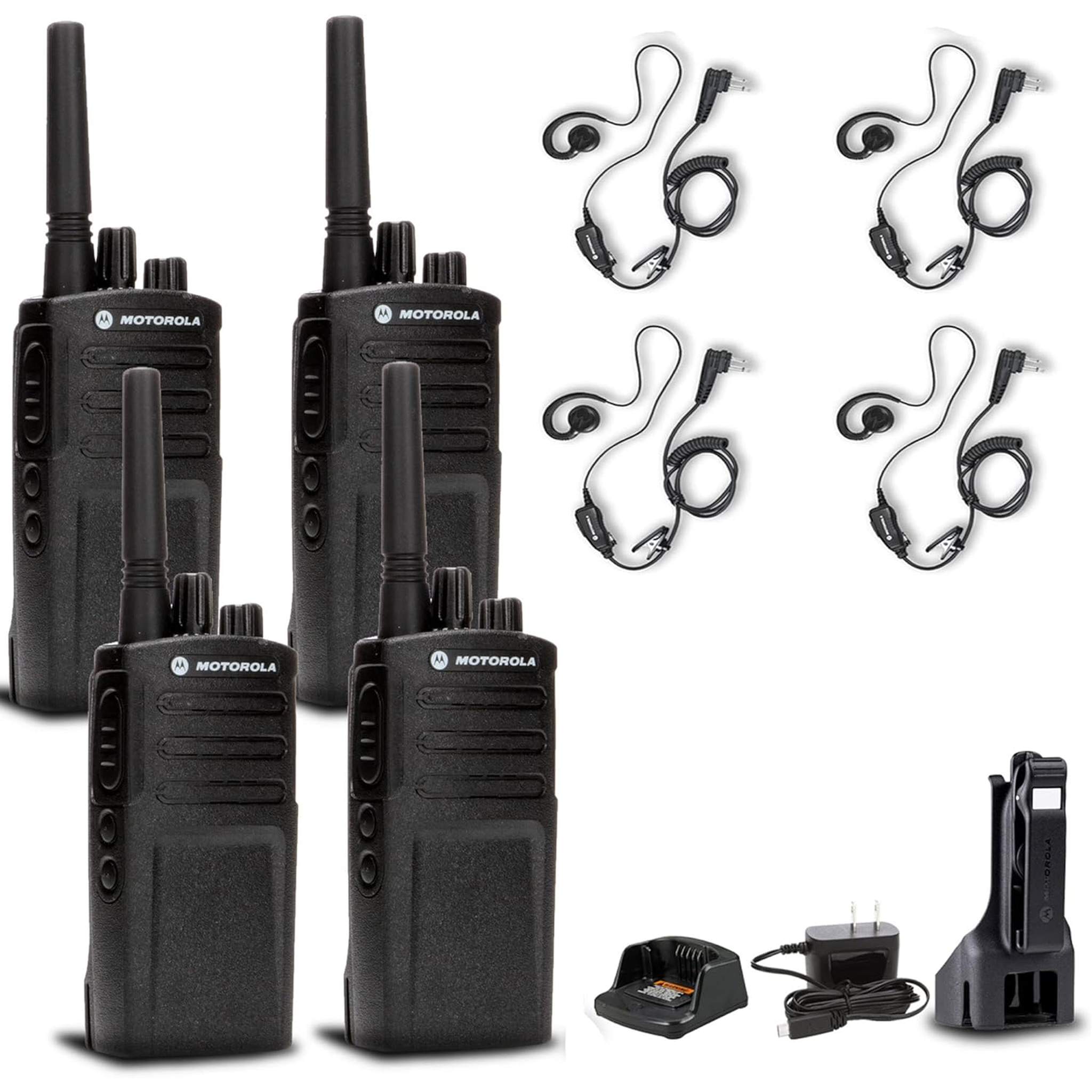 4 x Motorola RMV2080 On-Site 2-Way Radio + 4 x Motorola HKLN4604 Earpiece + More Motorola Solutions
