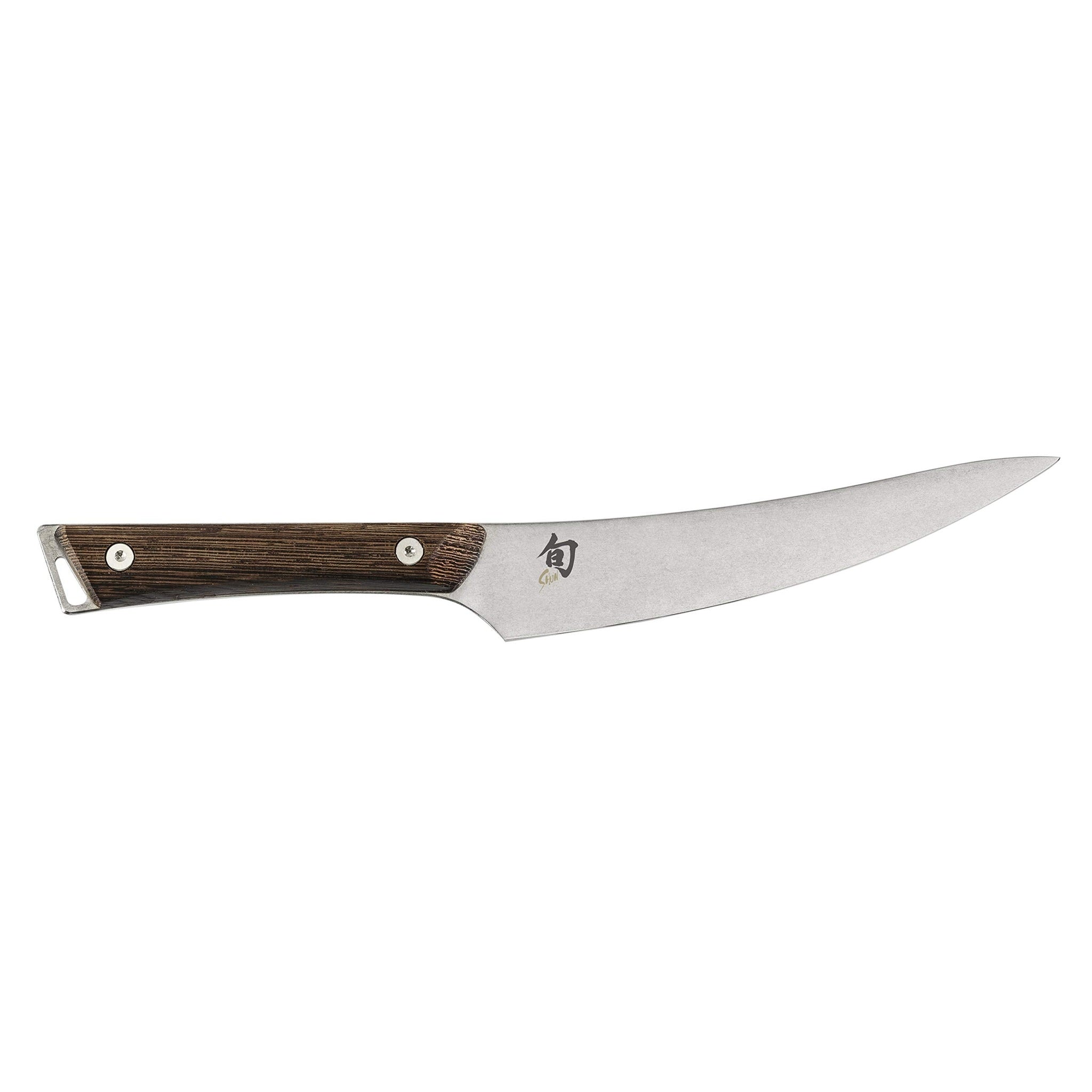 Shun Kanso 6" Boning and Fillet Knife, Handcrafted Japanese Curved Boning Knife, AUS10A Stainless Steel Blade, Tagayasan Handle, Meat and Fish Tool for Professional and Home Chefs Shun