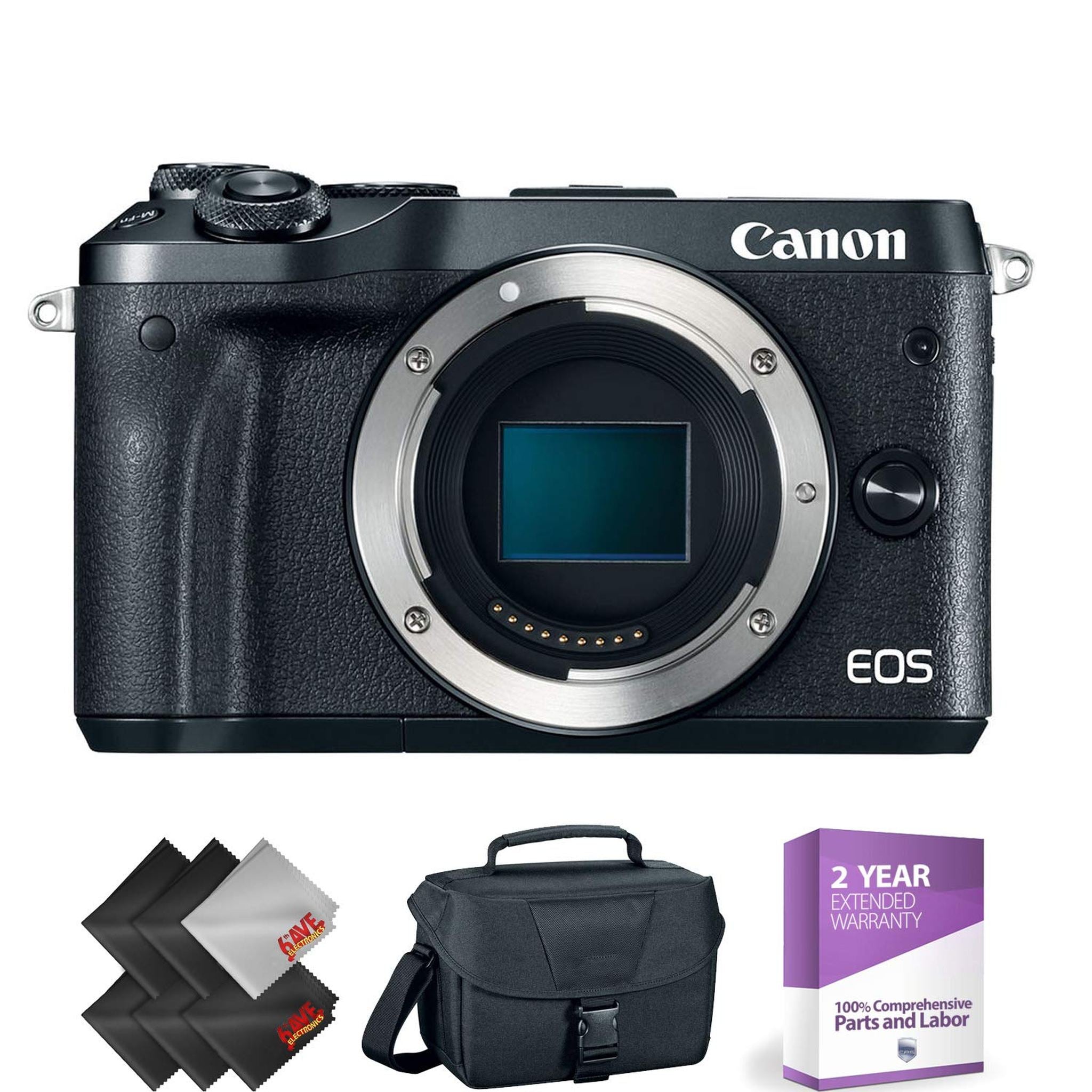 Canon EOS M6 Mirrorless Digital Camera Body Only, Black + 1 Year Warranty Canon