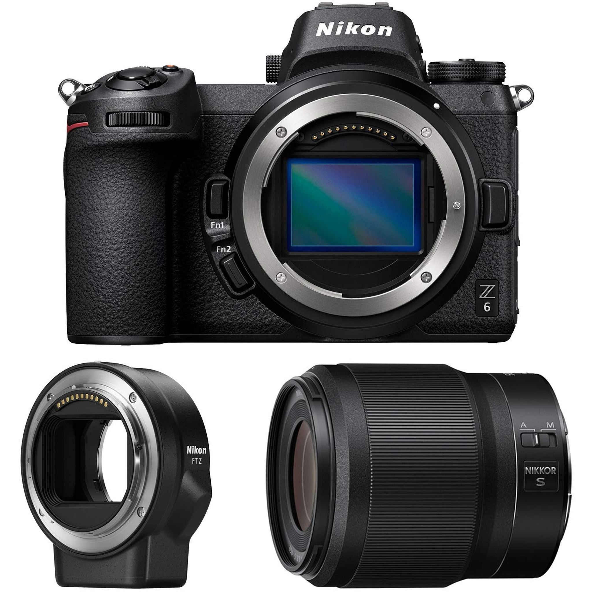 Nikon Z6 24.5MP FX-Format 4K Mirrorless Camera Body w/ 50mm Lens + FTZ Mount Adapter - Used Nikon