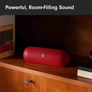 Beats Pill - Wireless Bluetooth Speaker and Portable Charger via USB-C - Up to 24 Hours Battery Life, IP67 Water Resistant, Apple & Android Compatible, Built-in Microphone - Statement Red - Reconditioned