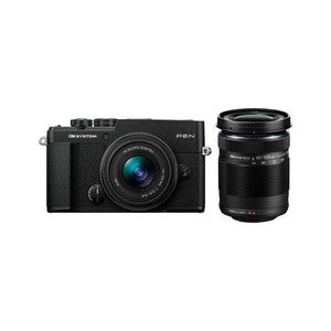 OM SYSTEM Pen Black w/M.Zuiko 14-42mm F3.5-5.6 III & M.Zuiko Digital ED 40-150mm F4.0-5.6 R Black Mirrorless Camera Compact Creative Profile 4K Video AI Autofocus Image Stabilization for Everyday