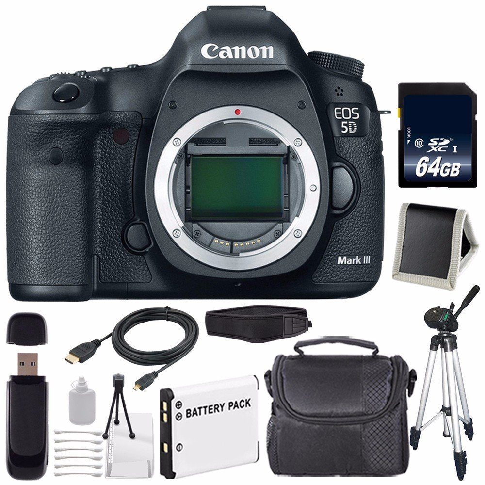 Canon EOD 5D III Digital Camera International Model + LP-E6 Battery + 64GB Memory Card Deluxe Bundle