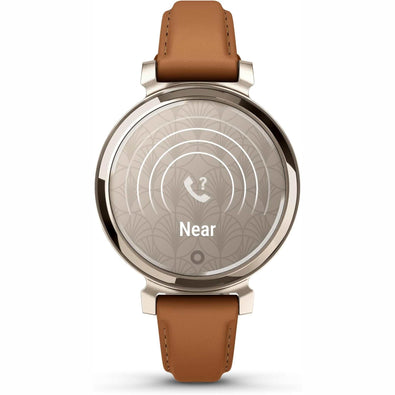 Garmin Lily 2, Small and Stylish Smartwatch, Hidden Display, Patterned Lens, Up to 5 Days Battery Life, Tan