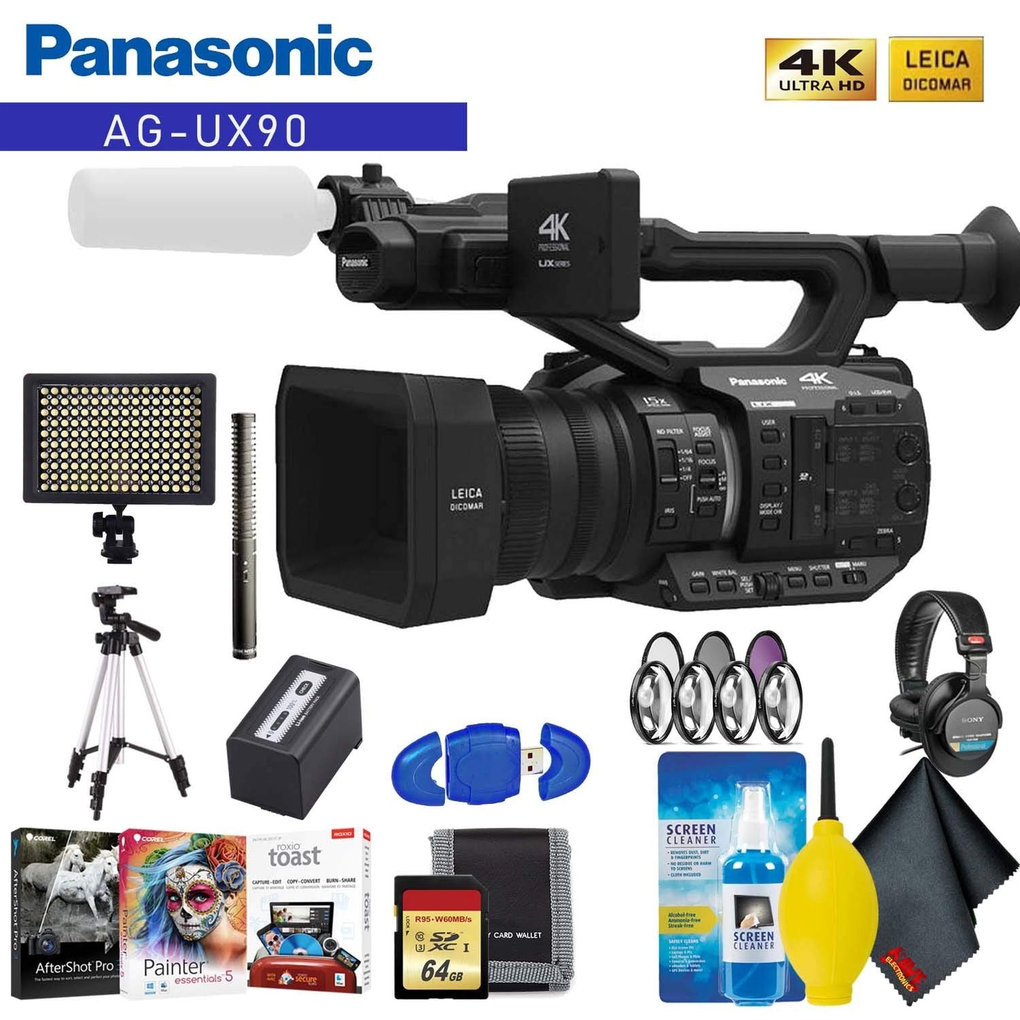 Panasonic AG-UX90 4K/HD Professional Camcorder Master Accessory Kit