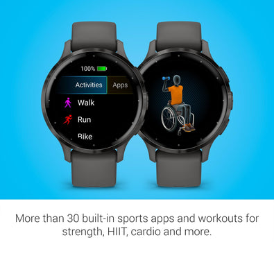 Garmin Venu 3S Slate Stainless Steel Bezel 1.2-Inch AMOLED Touchscreen Display Smart Watch with 41mm Pebble Gray Case and Silicone Band
