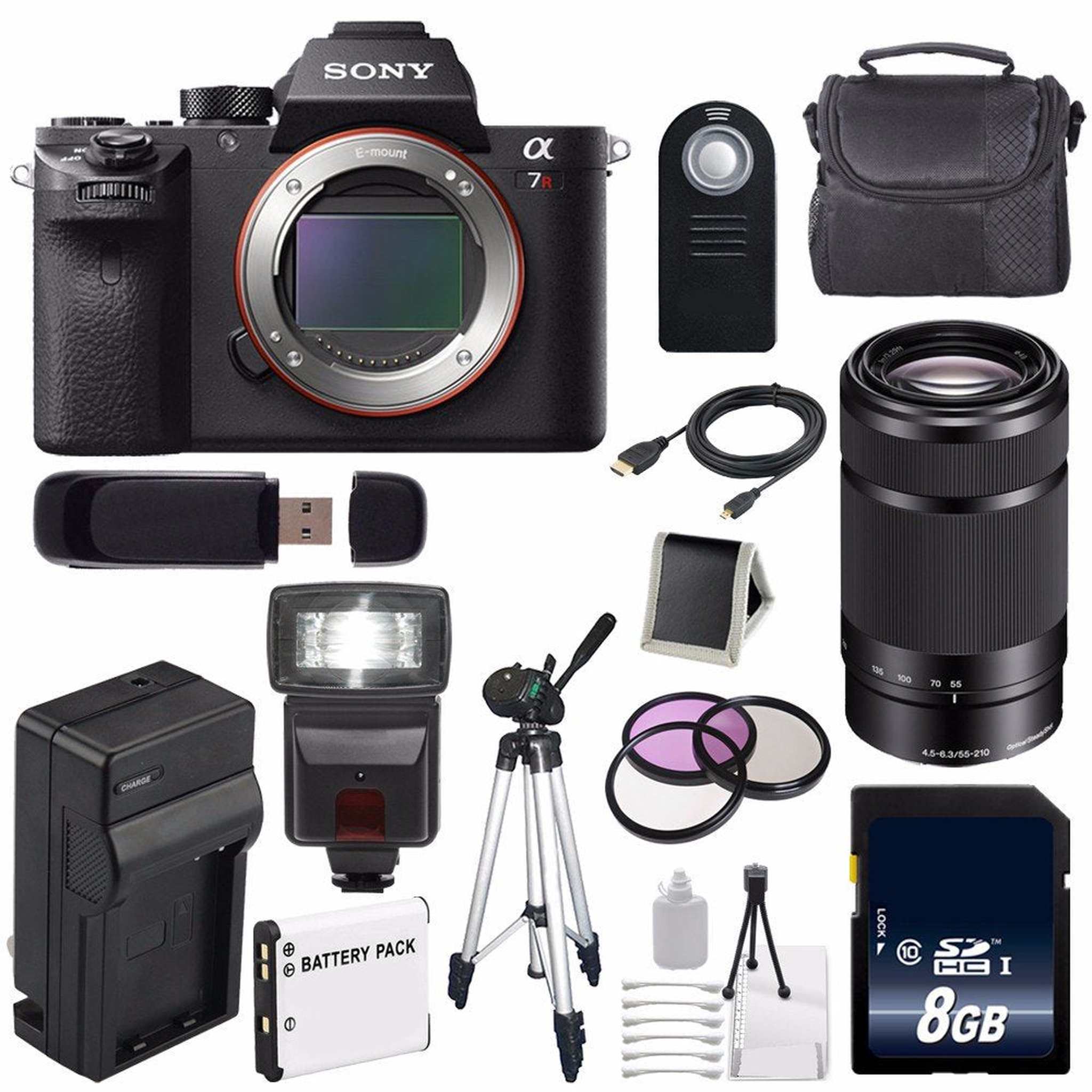 Sony Alpha a7R II Mirrorless Digital Camera International Model + Sony E 55-210mm f/4.5-6.3 OSS E-Mount Lens Black + Sony