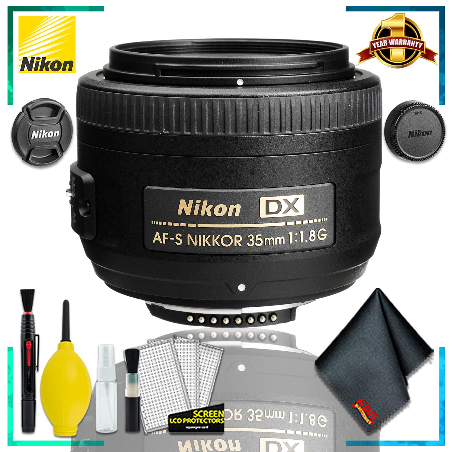 Nikon AF-S DX NIKKOR 35mm f/1.8G Lens + Cleaning Kit