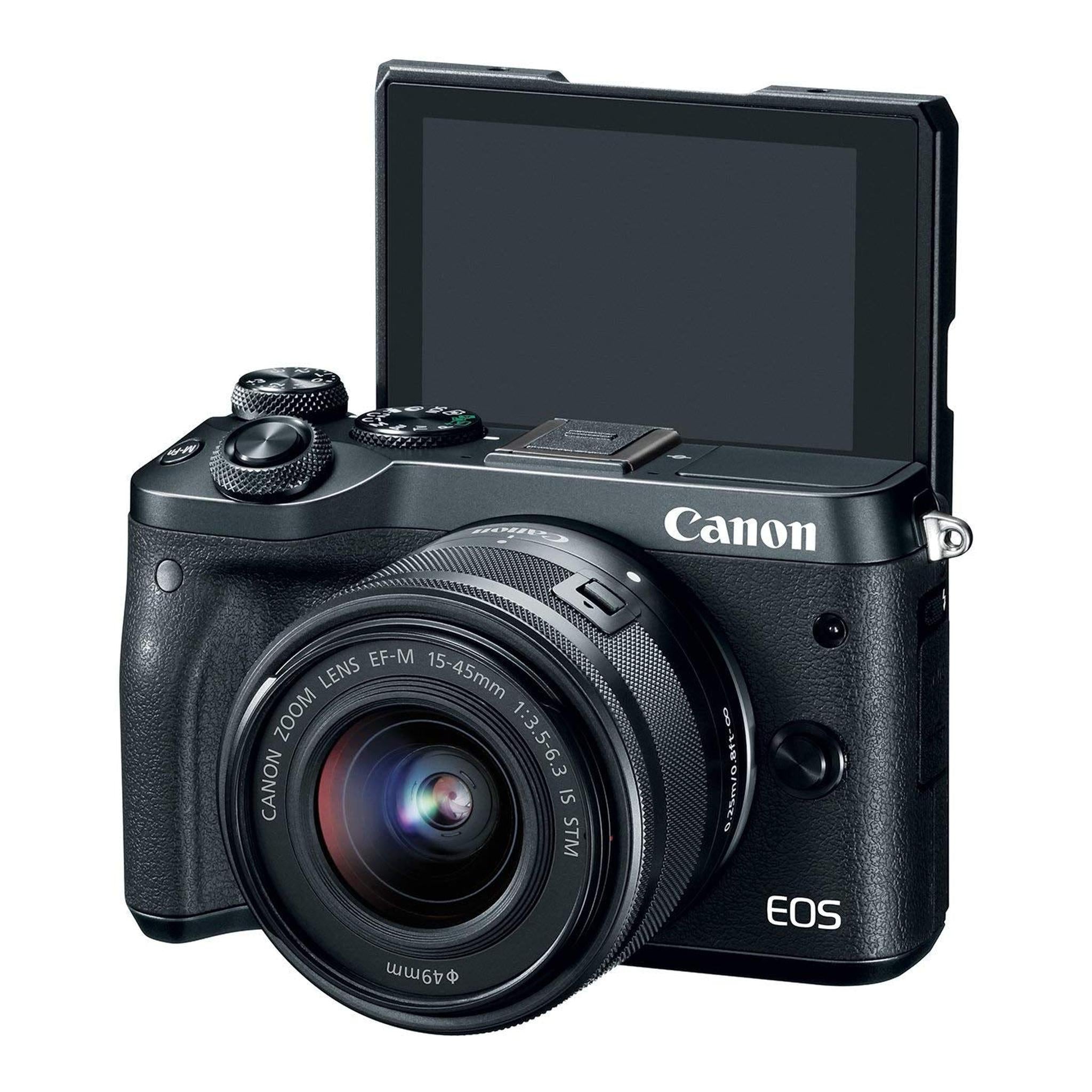Canon EOS M6 Black EF-M 15-45mm f/3.5-6.3 is STM Lens Kit Renewed - Reconditioned Canon