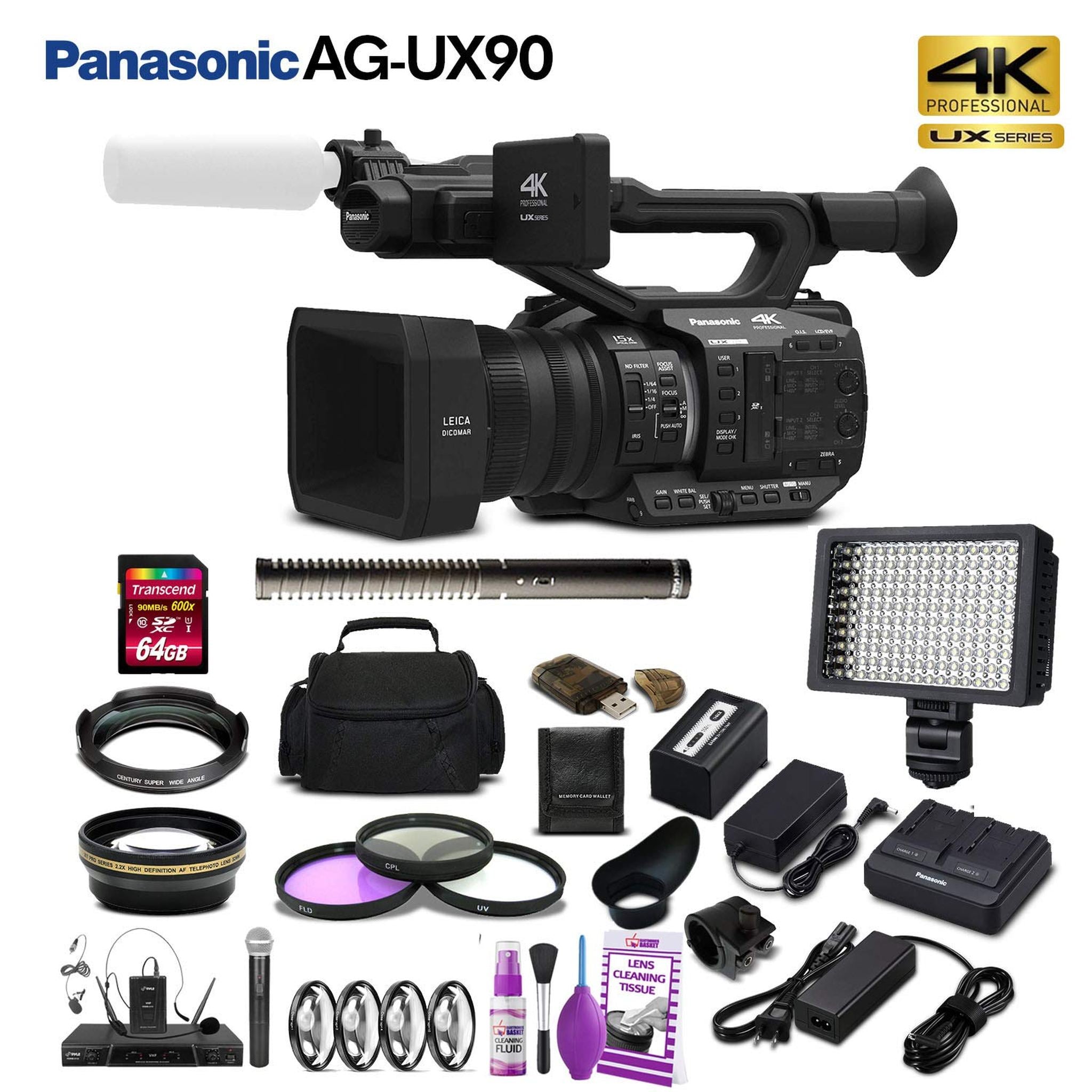 Panasonic AG-UX90 4K/HD Professional Camcorder AG-UX90PJ Advanced Bundle