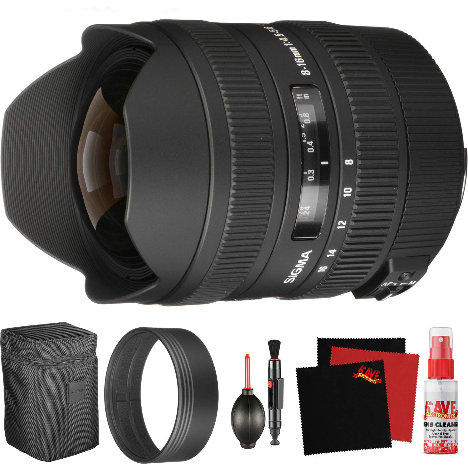 Sigma 8-16mm f/4.5-5.6 DC HSM Lens for Canon EF  (203101)  and Cleaning Accessories Bundle