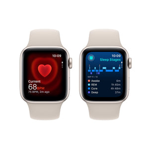 Apple Watch SE 2nd Gen GPS 40mm Smartwatch with Starlight Aluminum Case with Starlight Sport Band S/M. Fitness & Sleep Tracker, Crash Detection, Heart Rate Monitor - Used Apple