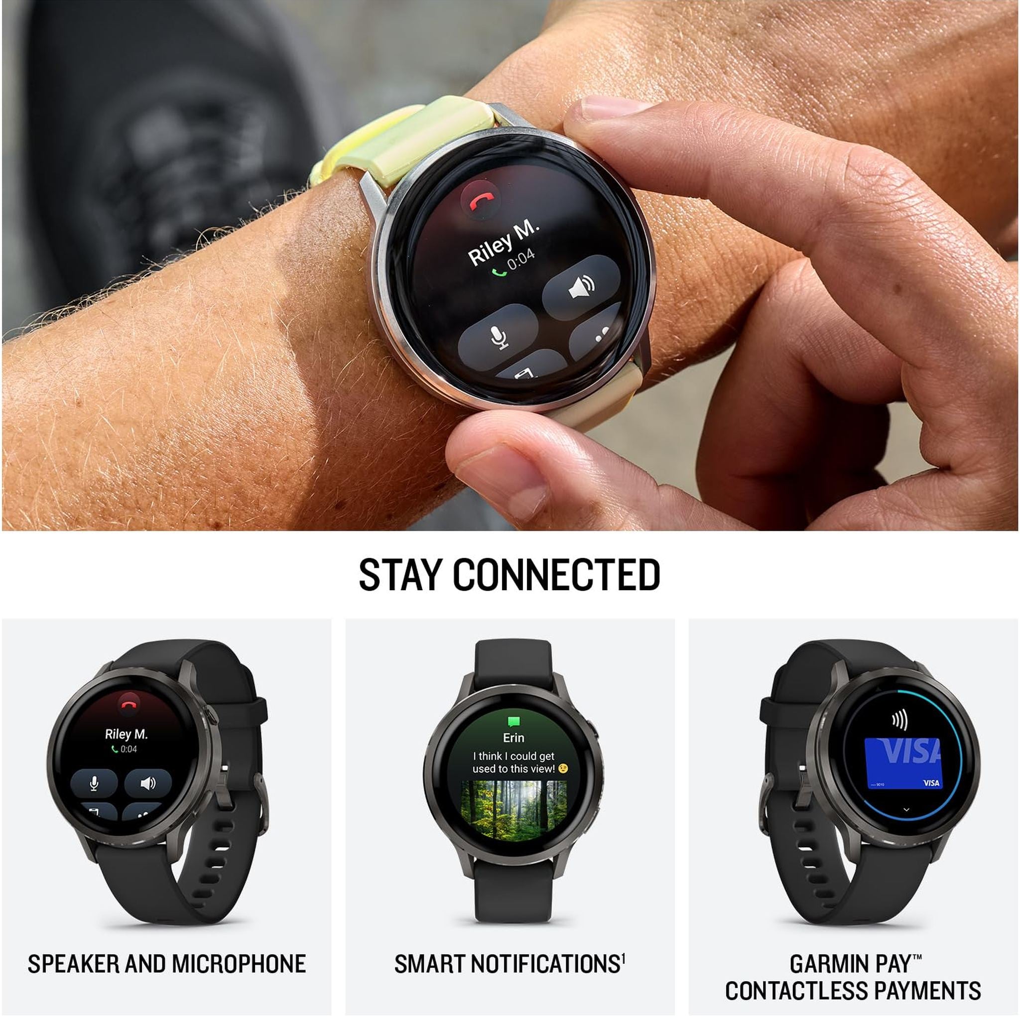 Garmin Venu® 4, 41mm, Advanced Health and Fitness GPS Smartwatch, Bright and Colorful Display, Built-in Flashlight, 10 Days of Battery Life, Slate with Black Silicone Band