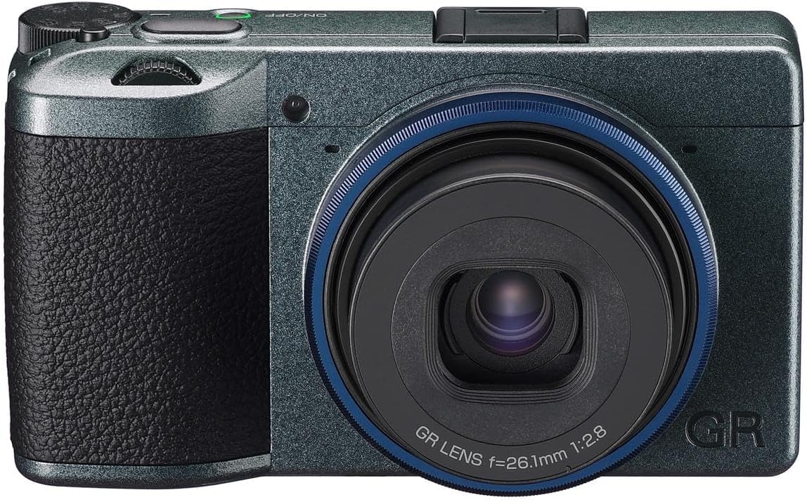 Ricoh GR IIIx Urban Edition, Metallic Gray Body with Navy Blue Ring, Digital Compact Camera with 24MP APS-C Size CMOS Sensor, 40mmF2.8 GR Lens (in The 35mm Format)