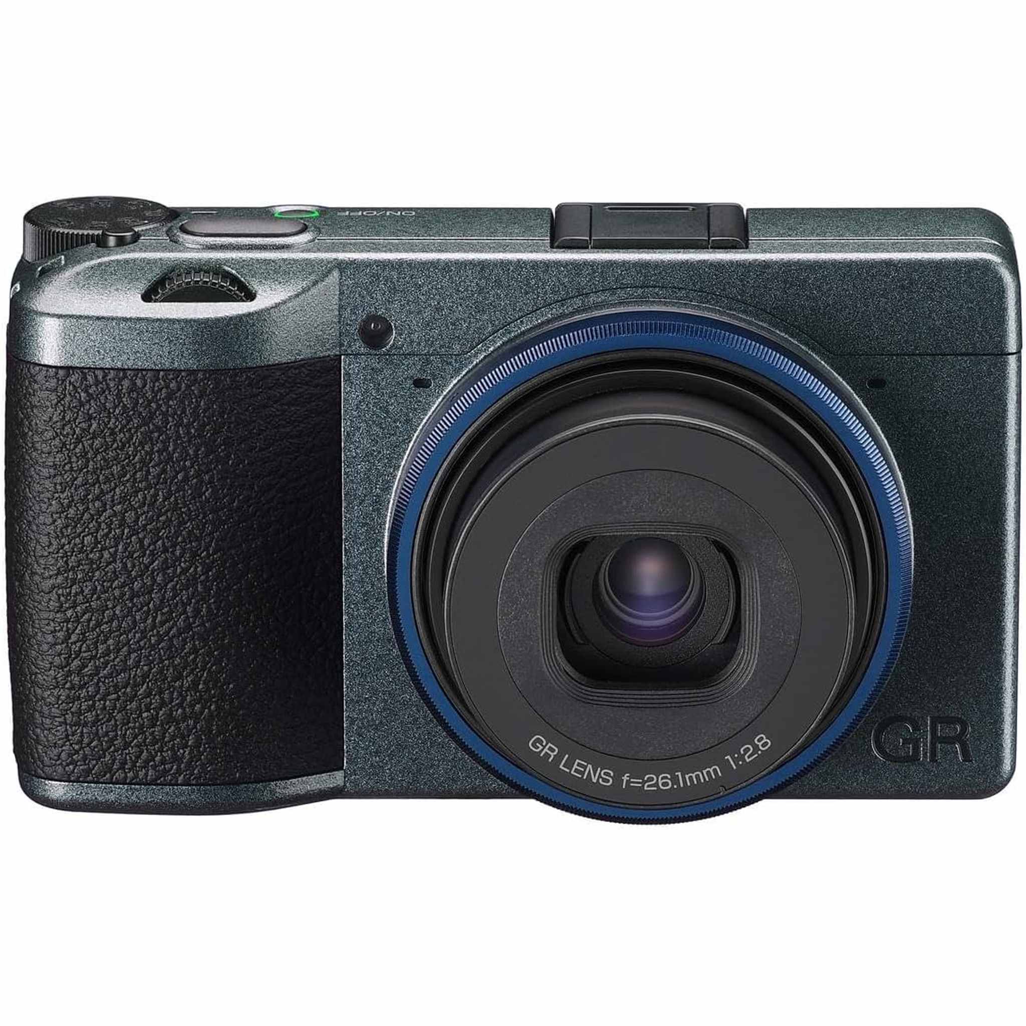 Ricoh GR IIIx Urban Edition, Metallic Gray Body with Navy Blue Ring, Digital Compact Camera with 24MP APS-C Size CMOS Sensor, 40mmF2.8 GR Lens in The 35mm Format
