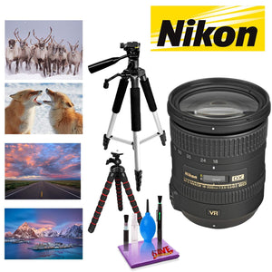 NIKON 18-200MM F/3.5-5.6G ED AF-S DX VR II Lens with 12 in Flexible Tripod and 72 in Professional Heavy Aluminum Tripod Bundle Nikon