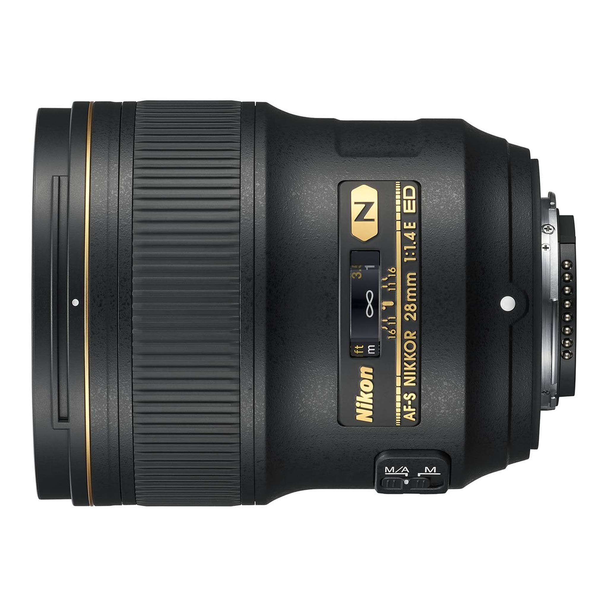 Nikon AF-S NIKKOR 28mm f/1.4E ED f/1.4-16 Fixed Zoom Camera Lens, Black - Reconditioned Nikon