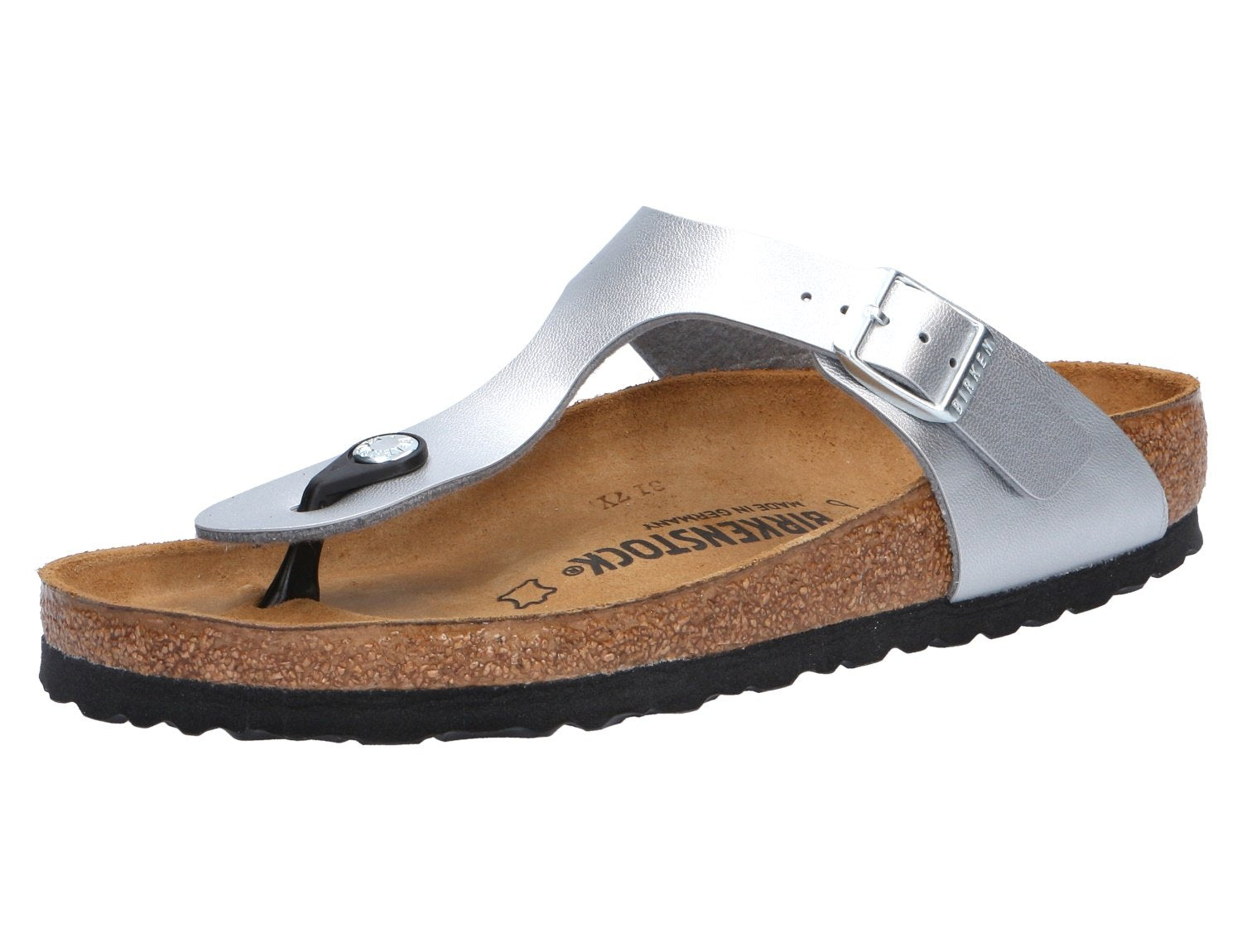 Birkenstock Women's Flip Flop Sandals, Silver, 7.5 us