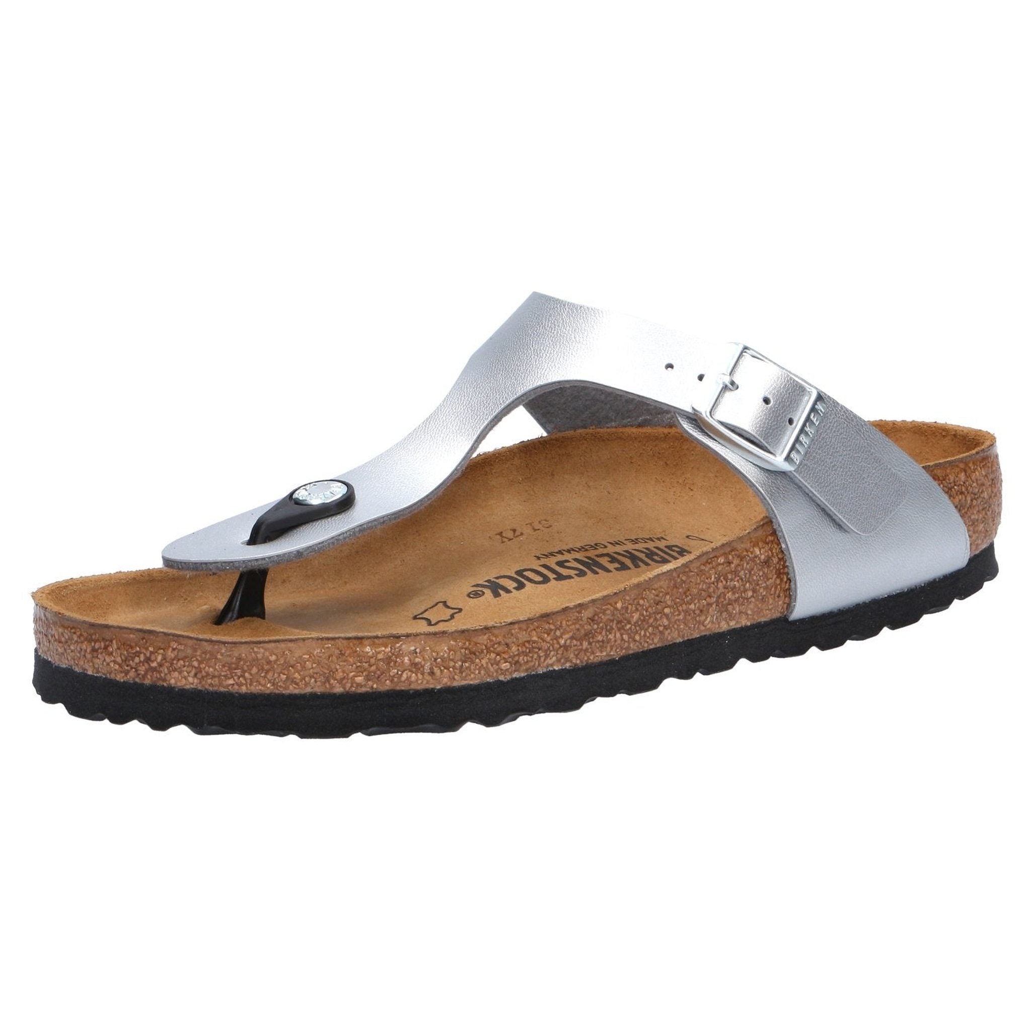 Birkenstock Women's Flip Flop Sandals, Silver, 7.5 us Birkenstock
