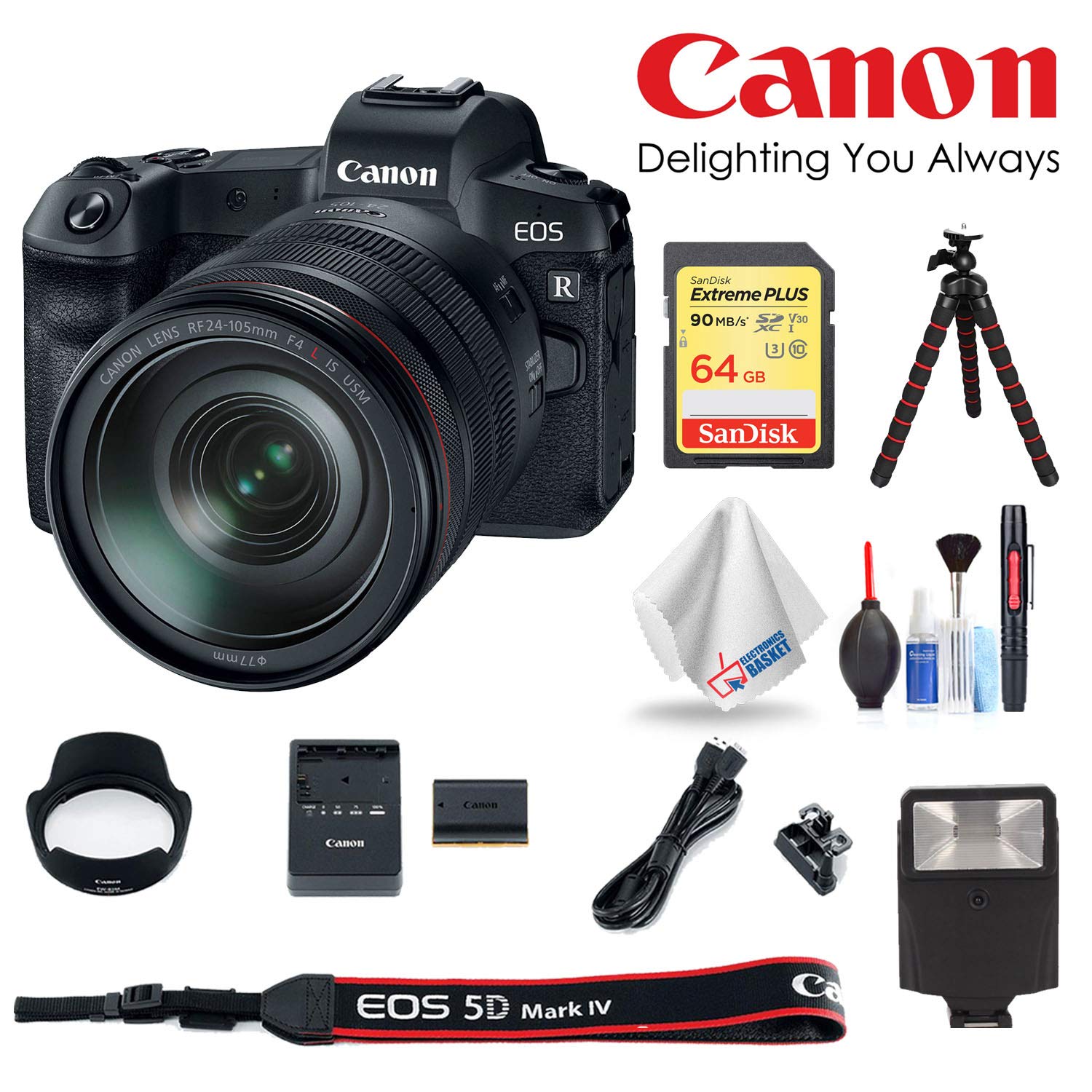 Standard Bundle Canon EOS R Mirrorless Digital Camera with RF 24-105 F4 L is USM Lens