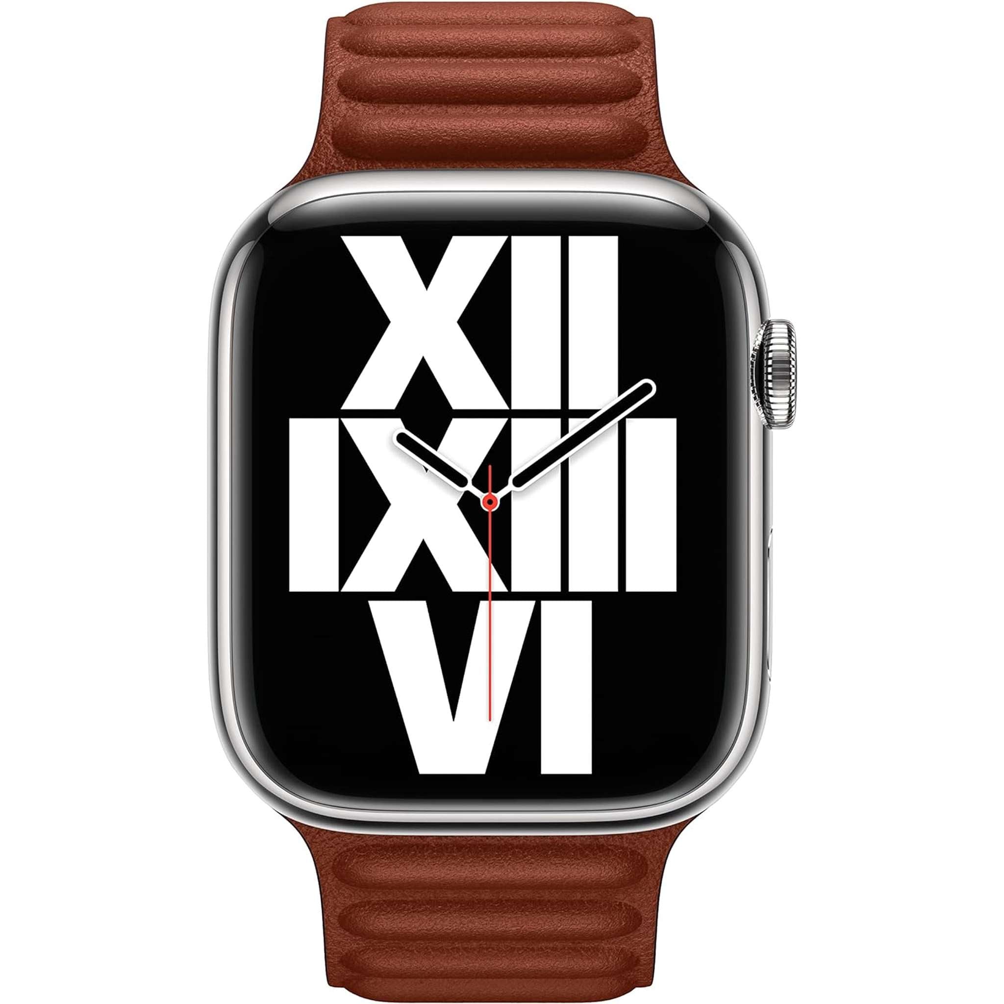 Apple Watch Band - Leather Link (45mm) - Umber - M/L