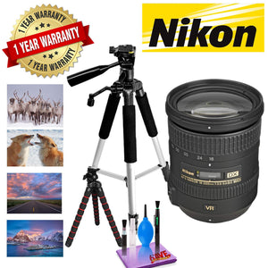 NIKON 18-200MM F/3.5-5.6G ED AF-S DX VR II Lens with 1 Year Warranty, 12 in Flexible Tripod and 72 in Professional Bundle Nikon