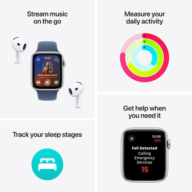 Apple Watch SE 2nd Gen GPS 44mm Smartwatch with Midnight Aluminum Case with Ink Sport Loop One Size. Fitness and Sleep Trackers, Crash Detection, Heart Rate Monitor, Carbon Neutral