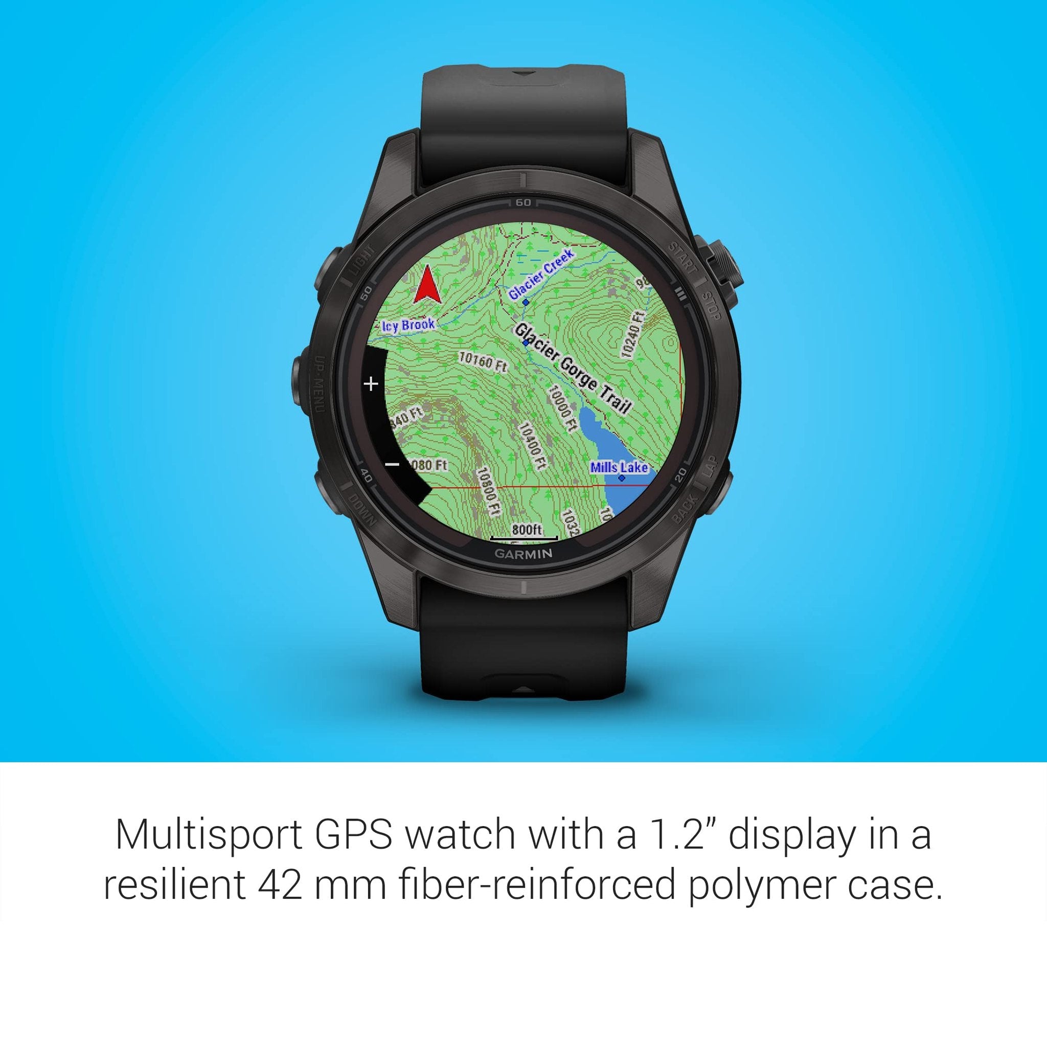 Garmin fēnix 7S Pro Sapphire Solar, Multisport GPS Smartwatch, Built-in Flashlight, Solar Charging Capability, Black